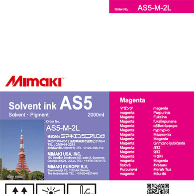 Mimaki AS5 Ink Solvent Magenta